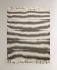 Striped cotton throw