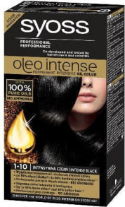 Syoss Oleo Intense Permanent Oil Color No.1-10  Безаммиачная масляная краска для волос, оттенок интенсивно-черный
