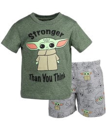 Купить детские комплекты и форма для мальчиков Star Wars: Starwars Toddler Boys The Mandalorian The T-Shirt and French Terry Shorts Outfit Set to