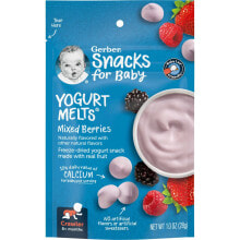 Детское пюре Гербер, Snacks for Baby, йогурт, от 8 месяцев, ягоды, 28 г (1 унция)