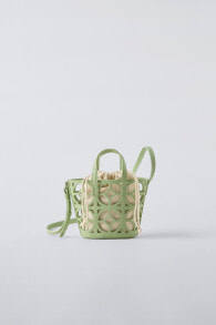 Openwork basket bag