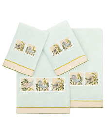 Linum Home textiles Turkish Cotton Belinda Embellished Towel Set, 4 Piece