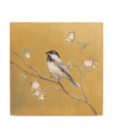 Trademark Global danhui Nai Black Capped Chickadee on Gold Canvas Art - 15.5