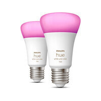 Signify Philips Hue White and colour ambience A60 – E27 smart bulb – 1100 (2-pack) - Smart bulb - White - Bluetooth/Zigbee - LED - E27 - 2000 K