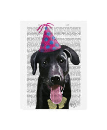 Trademark Global fab Funky Black Labrador with Party Hat Canvas Art - 15.5
