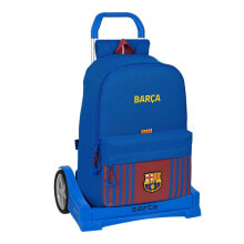 Детские школьные рюкзаки и ранцы для мальчиков школьный рюкзак для мальчиков F.C. Barcelona с колесиками, синий цвет