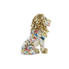 Decorative Figure DKD Home Decor Golden Lion Resin Multicolour Modern (21 x 14,5 x 27 cm) (15 x 21 x 27 cm)