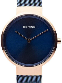 Женские наручные часы с синим браслетом Bering 14531-367 Classic ladies 31mm 5ATM