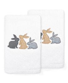 Textiles Bunny Row Embroidered Luxury 100% Turkish Cotton Hand Towels, Set of 2, 30