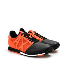 Мужские кроссовки мужские кроссовки повседневные черные оранжевые текстильные низкие демисезонные Armani Exchange Sneakersy