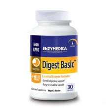 Пищеварительные ферменты enzymedica Digest Basic Essential Enzyme Formula Комплекс ферментов для мягкой поддержки пищеварительной системы 30 капсул