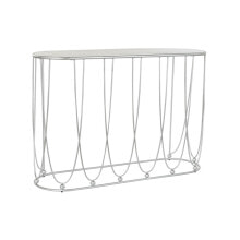Console DKD Home Decor Silver Metal White Marble 115 x 35 x 78 cm