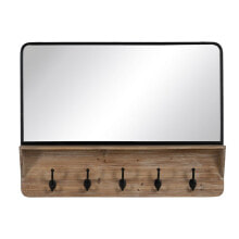 Настенное зеркало Чёрный Бежевый Деревянный Стеклянный 90 x 13 x 66 cm