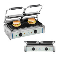 Double-sided grooved contact grill