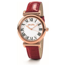 Мужские наручные часы с ремешком Мужские наручные часы с бордовым кожаным ремешком Folli Follie WF14R029SPSRE