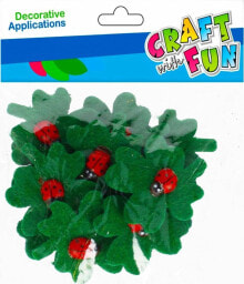 Купить украшения для организации праздников Craft with Fun: Dekoracja świąteczna Craft with Fun Ozdoba filcowa samoprzylepna biedronka/liść 12szt