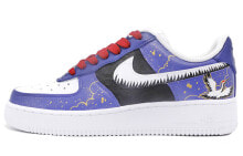 【定制球鞋】 Nike Air Force 1 Low 仙鹤 中国风定制 低帮 板鞋 男款 蓝黑 / Кроссовки Nike Air Force CW2288-111