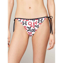 TOMMY HILFIGER Cheeky String Side Tie Print Tie Side Bikini Bottom