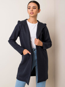 Женские пальто Удлиненное синее пальто с капюшоном Factory Price