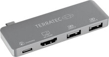 USB-концентраторы terratec Connect c4 USB 3.2 Gen 1 (3.1 Gen 1) Type-C 5000 Мбит/с Серебристый 251737