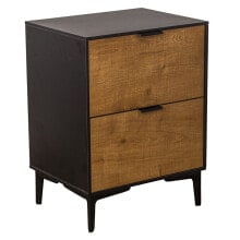 Nightstand Alexandra House Living Brown Black Metal 45 x 60 x 35 cm