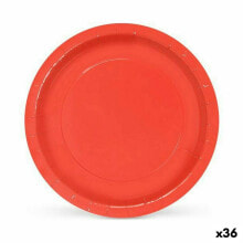 Plate set Algon Disposable Cardboard Red 10 Pieces 20 x 20 x 1,5 cm (36 Units)