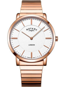 Аналоговые мужские наручные часы с золотым браслетом Rotary GB02767/02 London Zugband mens 40mm 3ATM