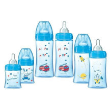 Бутылочки и ниблеры для малышей набор бутылочек для новорожденных DODIE. 2 - 150 мл., 2 - 270 мл. Голубой с рисунком.