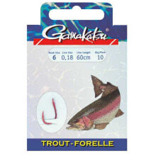 Грузила, крючки, джиг-головки для рыбалки GAMAKATSU Booklet Trout 3610N Tied Hook 0.250 mm 75 cm