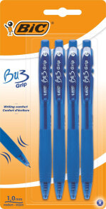 Bic DŁUGOPIS NIEBIESKI BIC BU3 GRIP 4SZT BLISTER