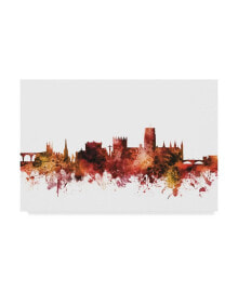 Trademark Global michael Tompsett Durham England Skyline Cityscape Red Canvas Art - 20
