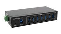 Exsys USB 3.2 HUB 7-Port Gen1 inkl.USB-Kab inkl.USB-Kabel DIN-Rail-Kit