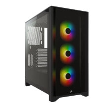 Компьютерные корпуса для игровых ПК корпус для ПК CORSAIR iCUE 4000X RGB - Mid Tower - закаленное стекло - черный (CC9011204WW)