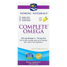 Нордик Натуралс, Complete Omega, лимонный вкус, 1000 мг, 180 гелевых капсул