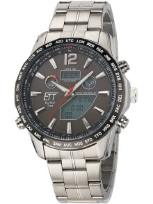Мужские наручные часы с браслетом Мужские наручные часы с серебряным браслетом ETT EGS-11477-21M Solar Drive radio controlled Discovery mens 45mm 10ATM