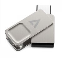 V7 VF3128GTC USB флеш накопитель 128 GB USB Type-A / USB Type-C 3.2 Gen 1 (3.1 Gen 1) Серебристый