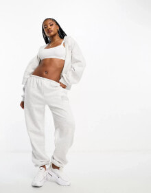 Купить женские брюки The Couture Club: The Couture Club co-ord oversized logo joggers in light grey