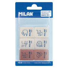 MILAN Blister Pack 6 Synthetic Rubber Erasers With Children´S Designs