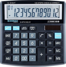 Kalkulator Donau Kalkulator biurowy DONAU TECH, 12-cyfr. wyświetlacz, wym. 136x134x28 mm, czarny