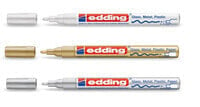 EDDING 751 - Gold,Silver,White - Multicolor - 3 colours - Bold - Conical tip - Round