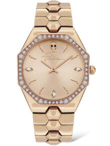 Женские наручные часы Женские наручные кварцевые часы Police  циферблат и корпус украшены кристаллами.