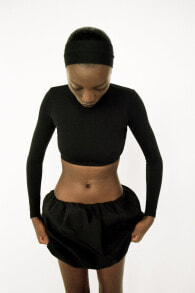 Seamless ribbed faded crop top