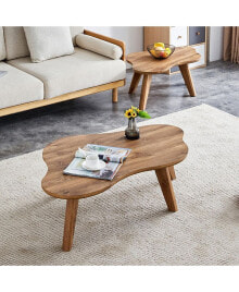 Simplie Fun modern Wood Coffee Table, Cloud Shape, Multipurpose