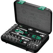 Tool kits and accessories wera 05003533001 - Socket wrench set - 42 pc(s) - Black,Chrome,Green - CE - Ratchet handle