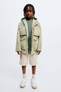 True neutrals multi-pocket hooded parka