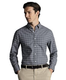 Купить мужские рубашки Charles Tyrwhitt: Men's Slim Fit Button-Down Collar Washed Oxford Gingham Shirt