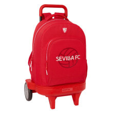 School Rucksack with Wheels Sevilla Fútbol Club Red 33 x 45 x 22 cm