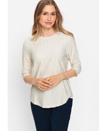 Купить женские блузки и кофточки Olsen: Women's 3/4 Sleeve Textured T-Shirt