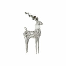 Christmas bauble DKD Home Decor Reindeer White wicker Plastic 53 x 19 x 90 cm