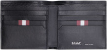 Мужские кошельки и портмоне Мужское портмоне кожаное черное  горизонтальное без застежки Bally  	Accessory Gift Box